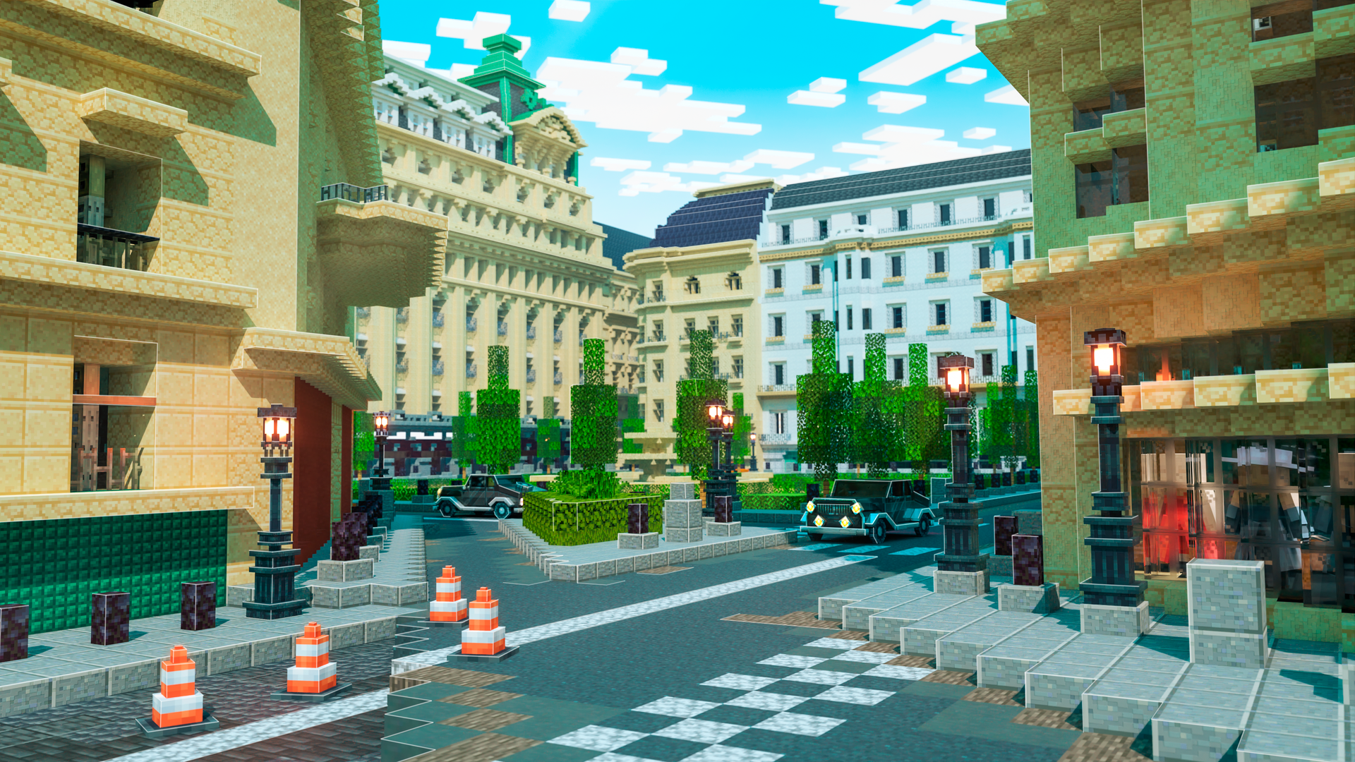 Keyart render of a minecraft marketplace product showing paris.
